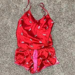 Red Satin Women's Sleepwear Set